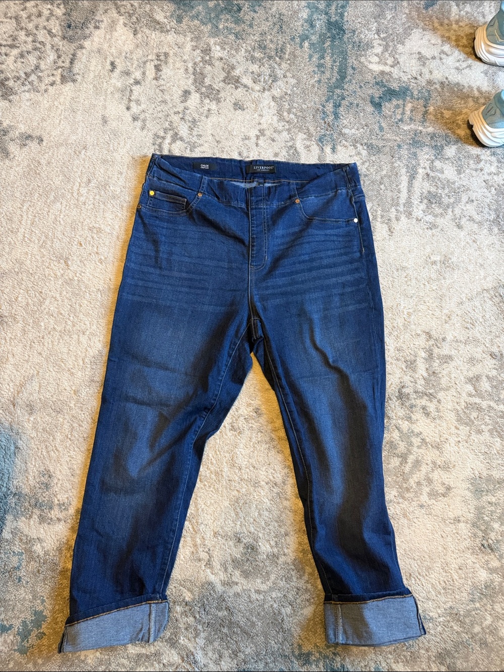 Liverpool Women's Dark Blue Cropped Ankle Jeans